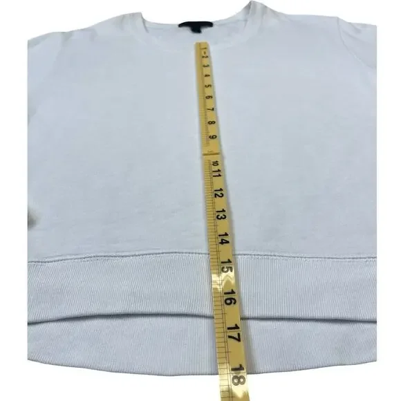 J.CREW White Crewneck Sweatshirt Size XS Preppy Coastal Classic Summer - Picture 8 of 14